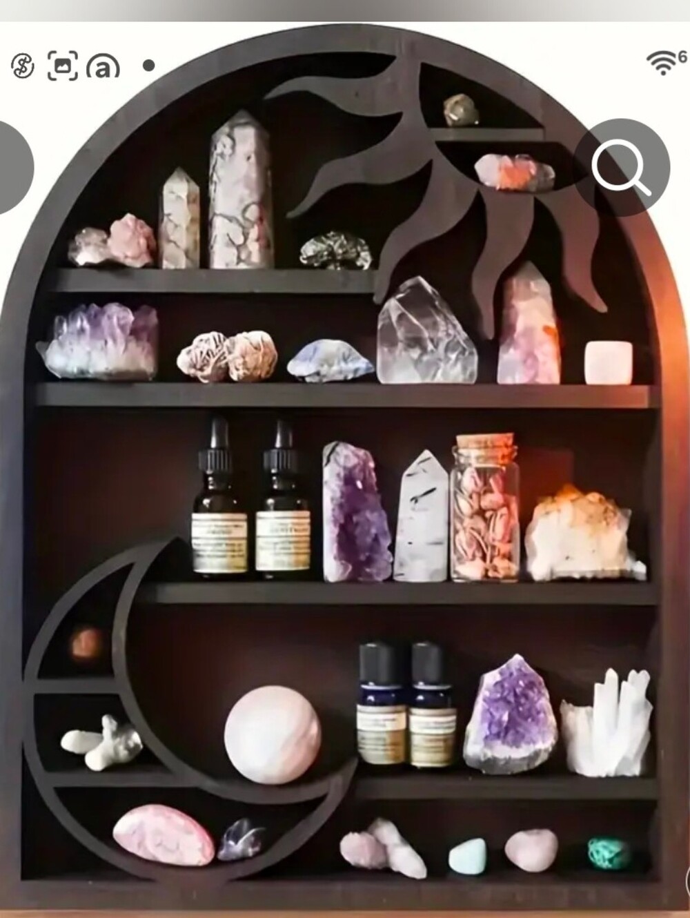 1pc Crystal Display Crescent Moon Crystal Shelf, Halloween, Holiday Decor NEW - Picture 2 of 3